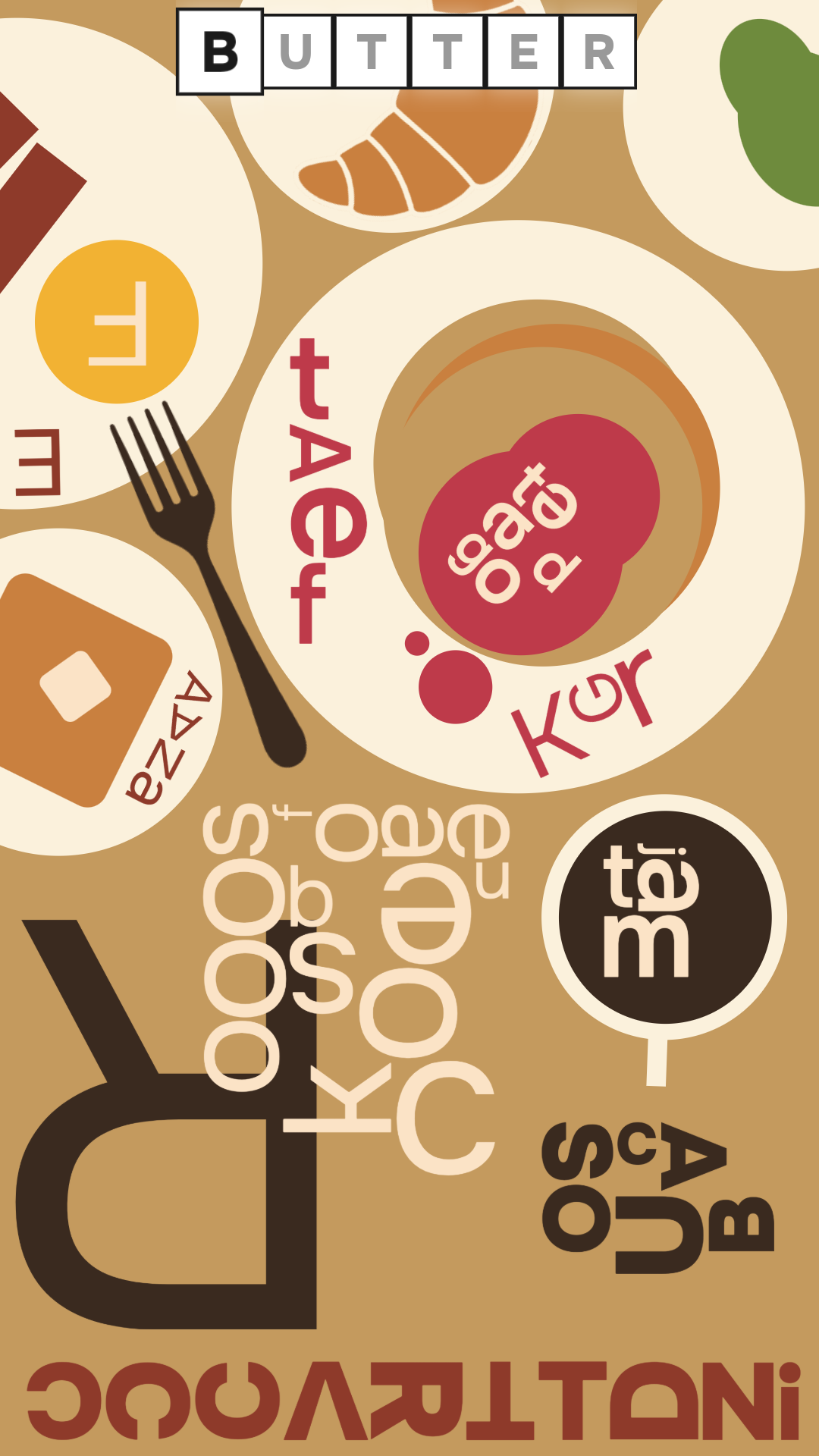 BUTTER — a breakfast poster of letters